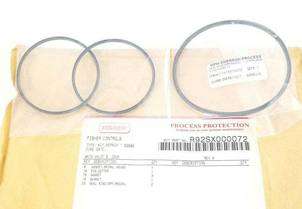 NEW EMERSON R92SX000072 REPAIR KIT 2'' TYPE: 92S&W (INCOMPLETE)