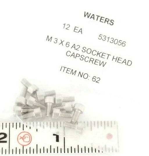 LOT OF 12 NEW WATERS 5313056 M3X6A2 SOCKET HEAD CAPSCEWS