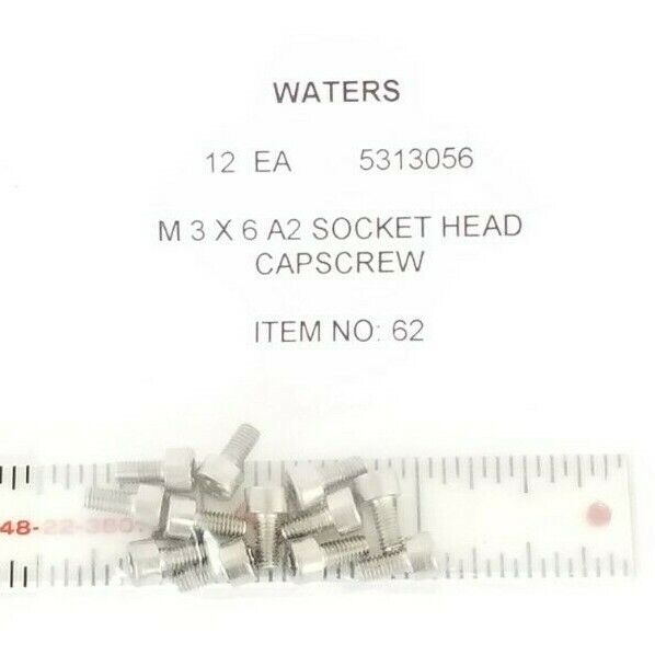 LOT OF 12 NEW WATERS 5313056 M3X6A2 SOCKET HEAD CAPSCEWS