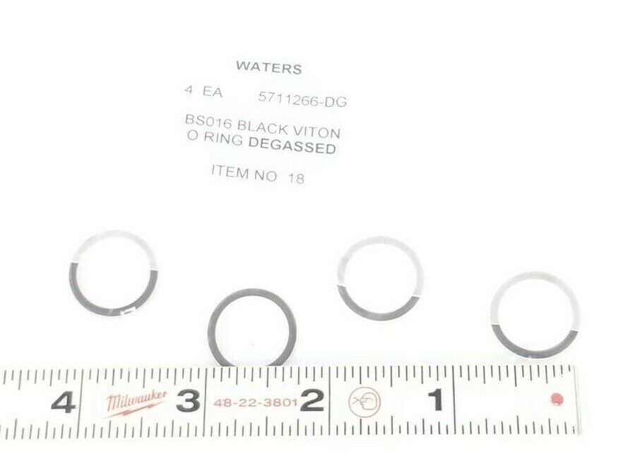 LOT OF 4 NEW WATERS 5711266-DG O-RINGS DEGASSED BS016 BLACK VITON