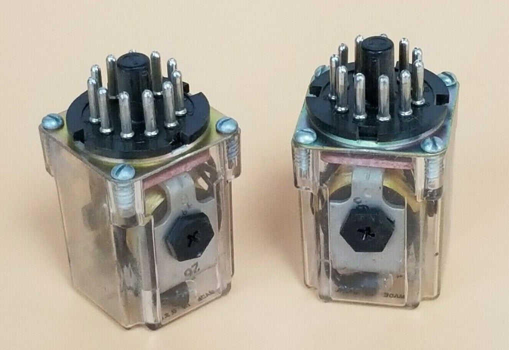 LOT OF 2 POTTER & BRUMFIELD KRP14DN RELAYS 906 3 PDT, 10A. 24VDC, KRP14DN24VDC