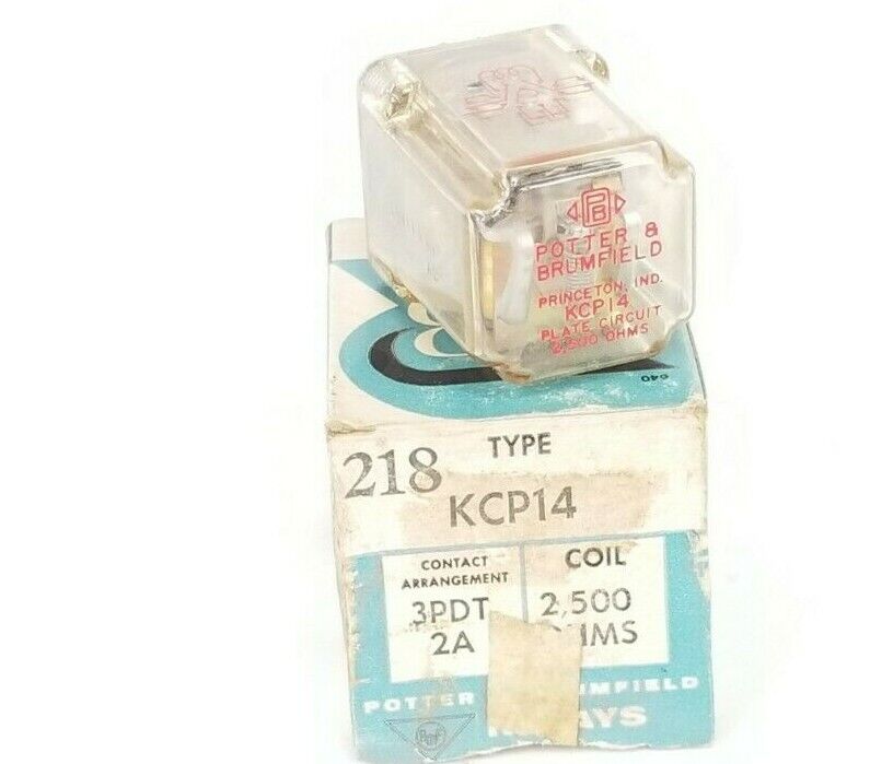 POTTER & BRUMFIELD KCP14 RELAY TYPE 218, 3PDT, 2A, COIL: 2,500 OHMS, KCP14-2500