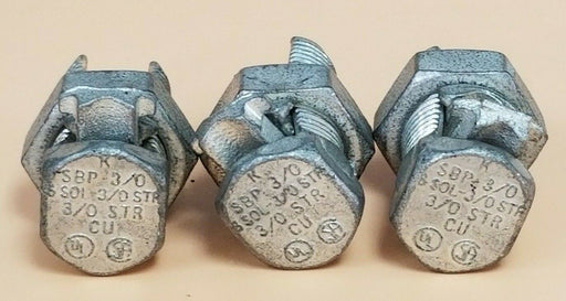 LOT OF 3 K SBP-3/0 SPLIT BOLT CONNECTORS 6 SOL-3/0 STR CU SBP3/0