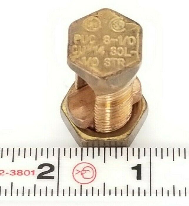NEW THOMAS & BETTS PUC S-1/0 CU 14.SOL-1/0 STR SPLIT BOLT BRASS CONNECTOR