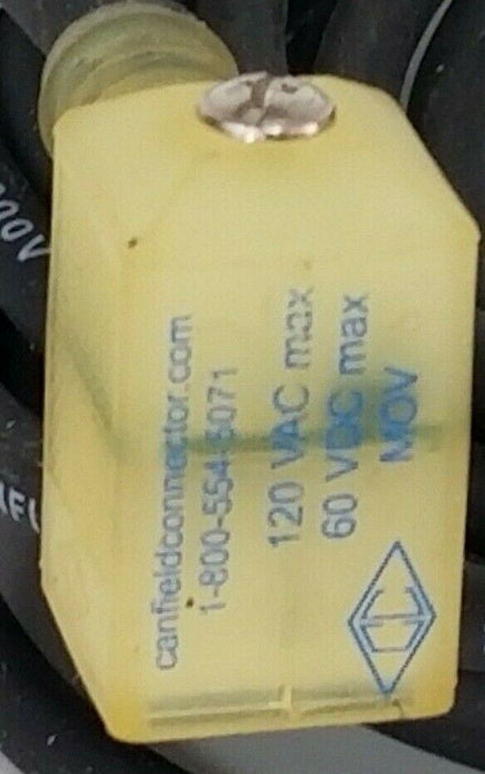CANFIELD 120VAC 60VDC MOV SOLENOID CONNECTOR CABLE