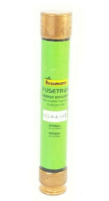 COOPER BUSSMANN FRS-R-6-1/4 FUSETRON ENERGY EFFICIENT FUSE 600VAC