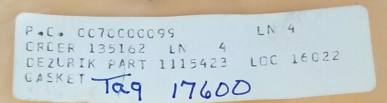 LOT OF 3 1115423 DEZURIK GASKETS