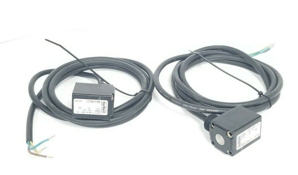 LOT OF 2 BURKERT 00120617 SOLENOID VALVE CONTROL HEADS 0211 A 00,0 NBR MS, 8W, 2