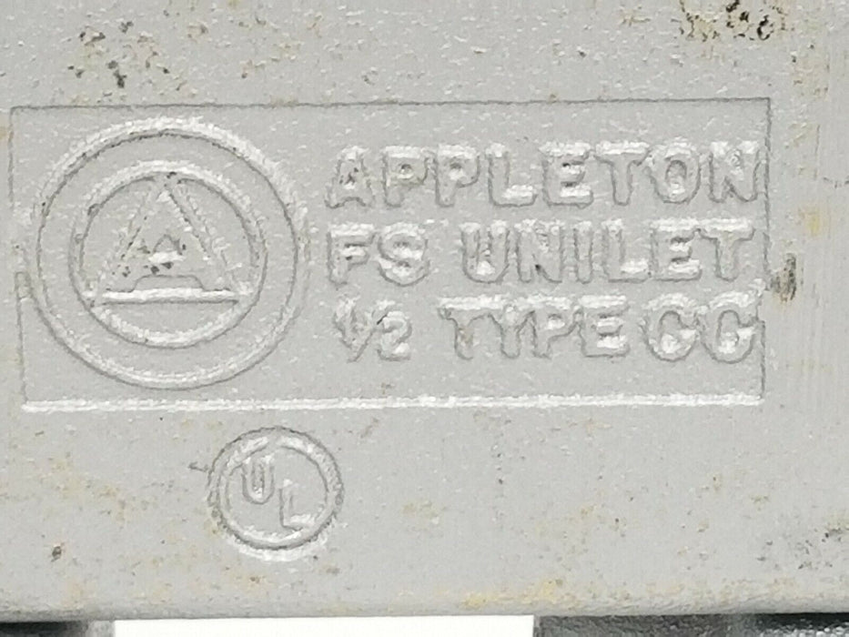 LOT OF 3 NEW APPLETON FSCC-1 CONDUIT BOXES FS UNILETS 1/2 IN. TYPE CC 18 CU. IN.
