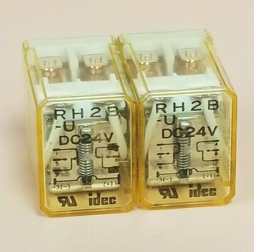 LOT OF 2 IDEC RH2B-U DC24V RELAYS RH2BU, 24VDC