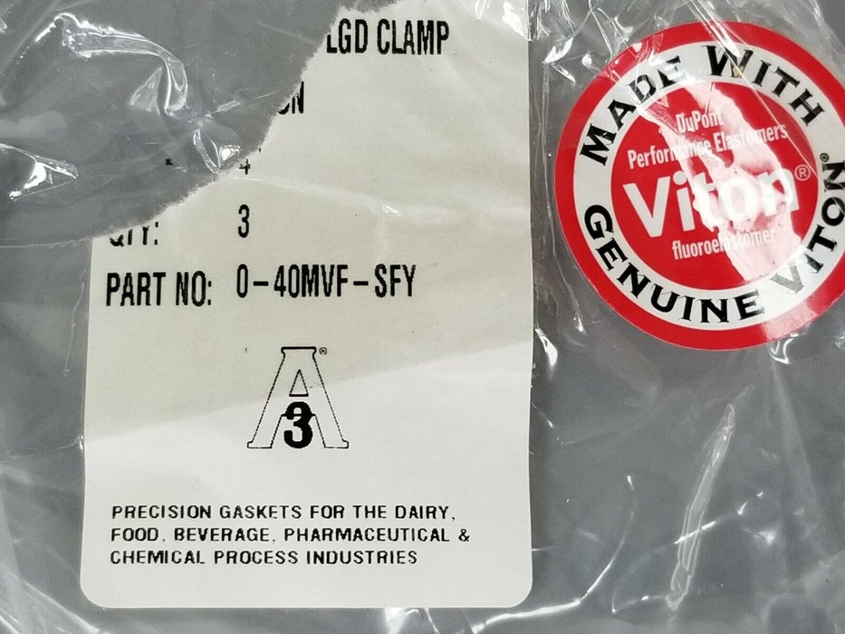 LOT OF 3 NEW A3 0-40MVF-SFY FLANGED CLAMP VITON GASKETS 4"