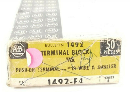 LOT OF 14 NIB ALLEN BRADLEY 1492-F4 PUSH-ON TERMINALS SER. A #18 WIRE & SMALLER