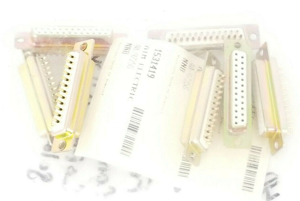 LOT OF 7 NEW AIM ELECTRIC 40-9725S FEMALE D-SUB CONNECTORS 25-PIN 409725S