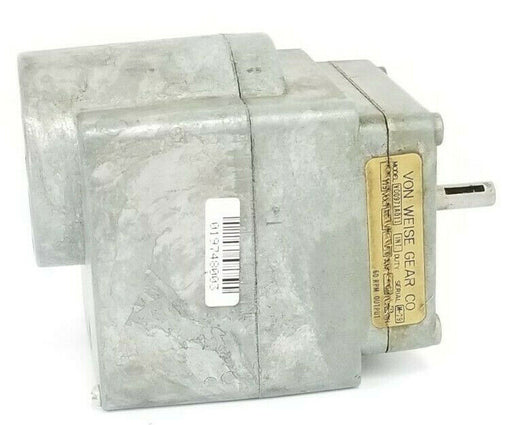 VON WEISE GEAR CO. MODEL: V00971A011 MOTOR AC 115VAC 60RPM 1PH. PARALLEL SHAFT