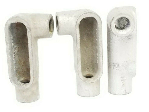 LOT OF 3 CROUSE-HINDS LR17 CONDUIT BODIES 1/2'' 4.0 CU. IN.