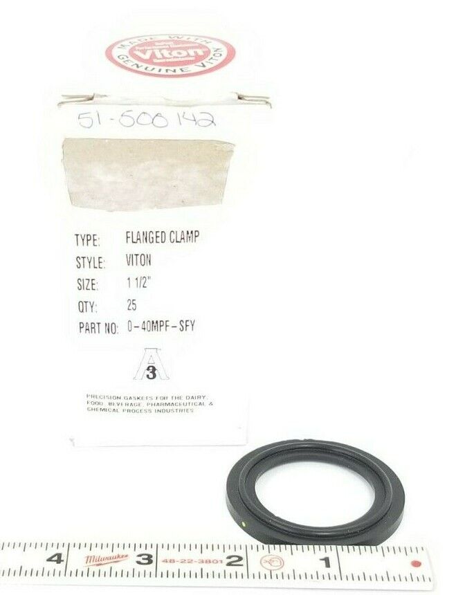BOX OF 25 NEW PURESERVE SYSTEMS A3 0-40MPF-SFY FLANGED CLAMPS VITON 1-1/2''