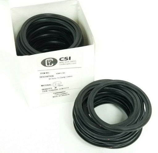 LOT OF 48 NEW CSI DESIGNS 40MPU-300 3" BUNA TRI-CLAMP GASKETS 40MPU300