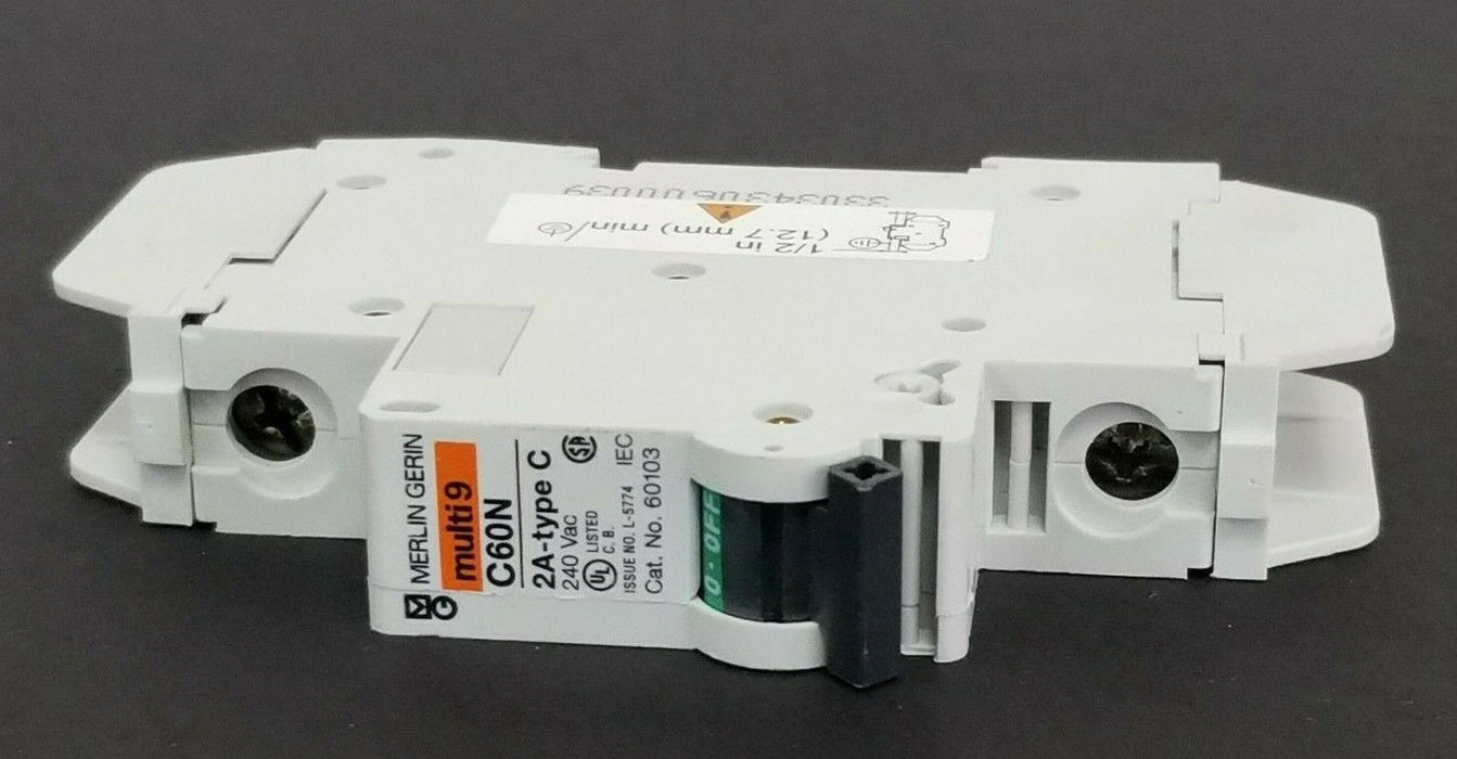 MERLIN GERIN CAT. NO. 60103 MULTI9 CIRCUIT BREAKER C60N 2A-TYPE C 240VAC