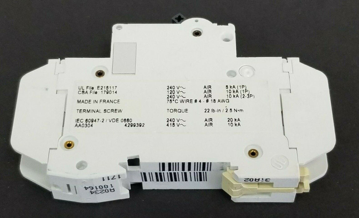 MERLIN GERIN CAT. NO. 60103 MULTI9 CIRCUIT BREAKER C60N 2A-TYPE C 240VAC