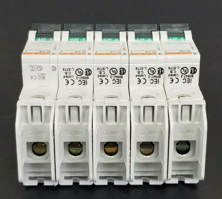 LOT OF 5 MERLIN GERIN CAT. NO. 60101 MULTI9 C60 CIRCUIT BREAKERS C1A 240V-60V