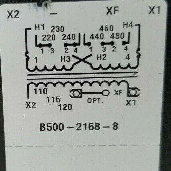 CUTLER HAMMER C0500E2AFB CONTROL TRANSFORMER 500VA 50/60HZ B500-2168-8