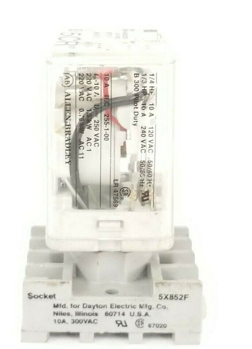 ALLEN BRADLEY 700-HA32Z24 CONTROL RELAY SER. A 24VDC W/ 5X852F RELAY SOCKET