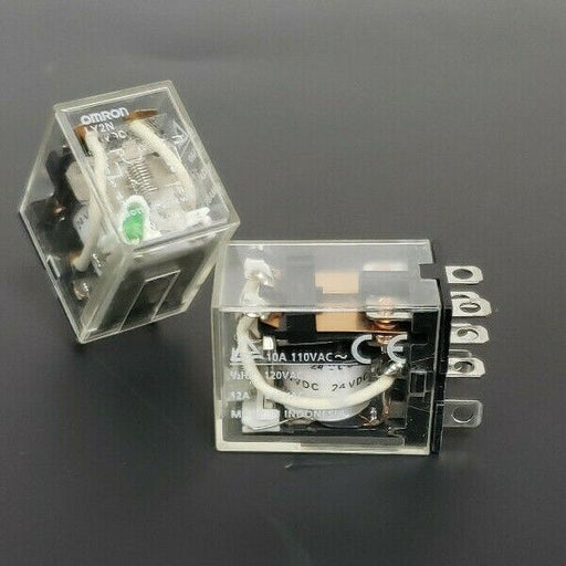 LOT OF 2 OMRON LY2N 24VDC RELAYS 1/2HP 120VAC 12A 240VAC