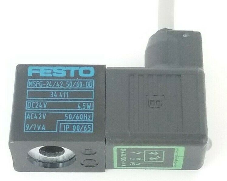 MURRELEKTRONIK 3124430 SOLENOID PLUG W/ FESTO MSFG-24/42-50/60-00 COIL 34-411