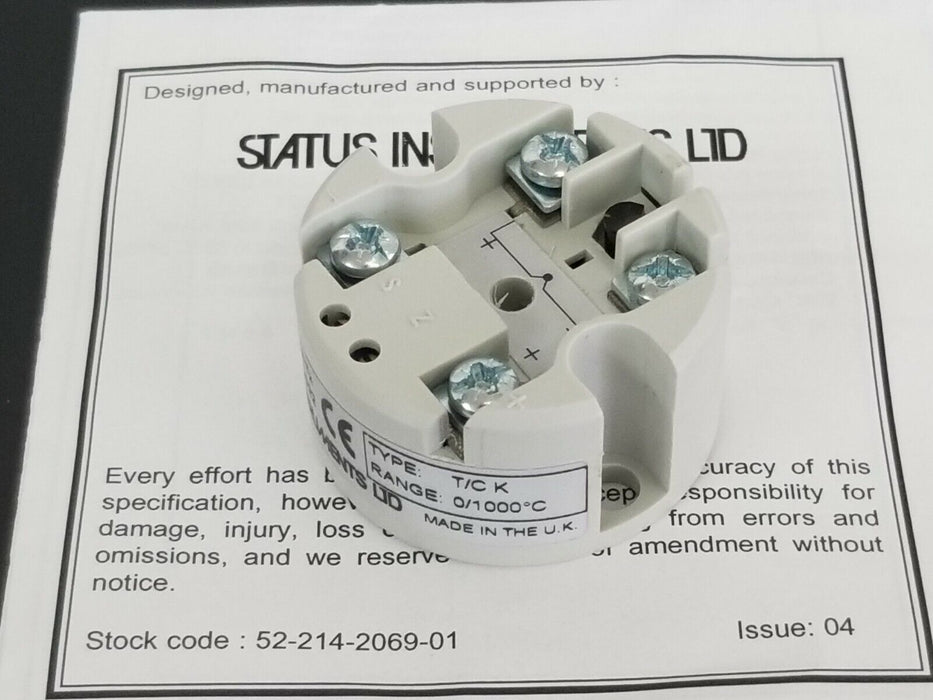 NEW STATUS INSTRUMENTS SEM104/TC THERMOCOUPLE TRANSMITTER TYPE: T/C K