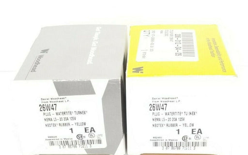 LOT OF 2 NIB DANIEL WOODHEAD 26W47 PLUG-WATERTITE TURNEX YELLOW