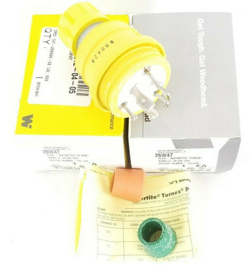 LOT OF 2 NIB DANIEL WOODHEAD 26W47 PLUG-WATERTITE TURNEX YELLOW