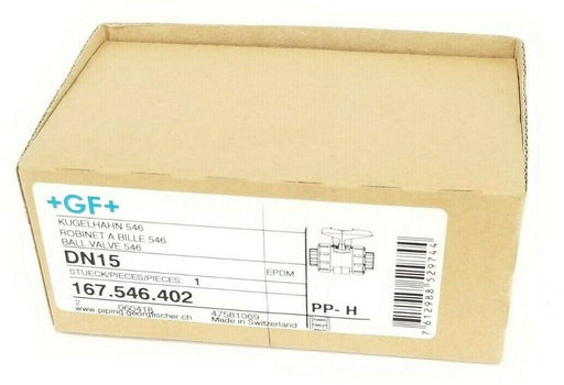 NIB GF FISCHER SIGNET 167.546.402 FUSION BALL VALVE DN15 PP-H D20DN15