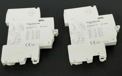 LOT OF 2 SCHNEIDER / MERLIN GERIN A9A26924 AUXILIARY CONTACTS 6A 130VDC DD15131