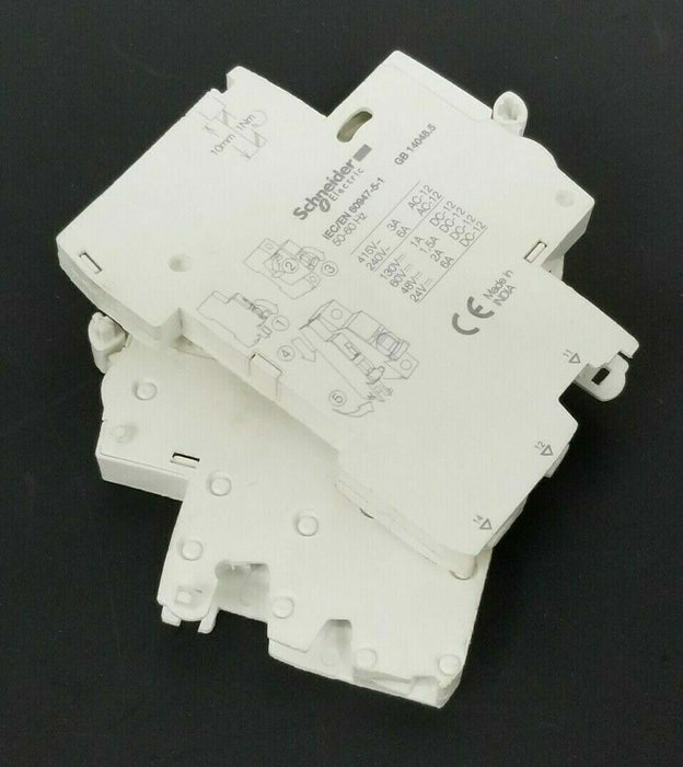 LOT OF 2 SCHNEIDER / MERLIN GERIN A9A26924 AUXILIARY CONTACTS 6A 130VDC DD15131