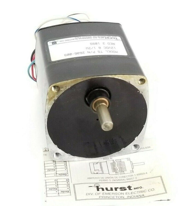 NIB HURST 2606-009 MODEL TS INSTRUMENT MOTOR 2606009, 12VDC 8 1/2W