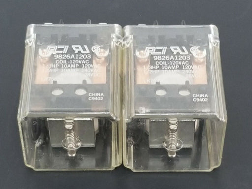 LOT OF 2 ACI 9826A1203 RELAYS COIL: 120VAC