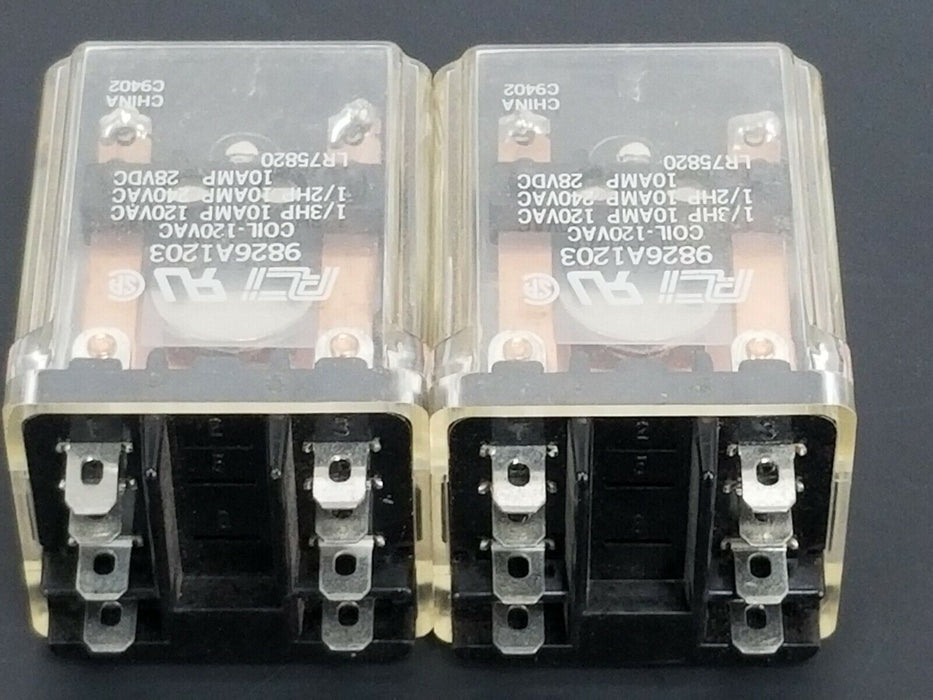 LOT OF 2 ACI 9826A1203 RELAYS COIL: 120VAC