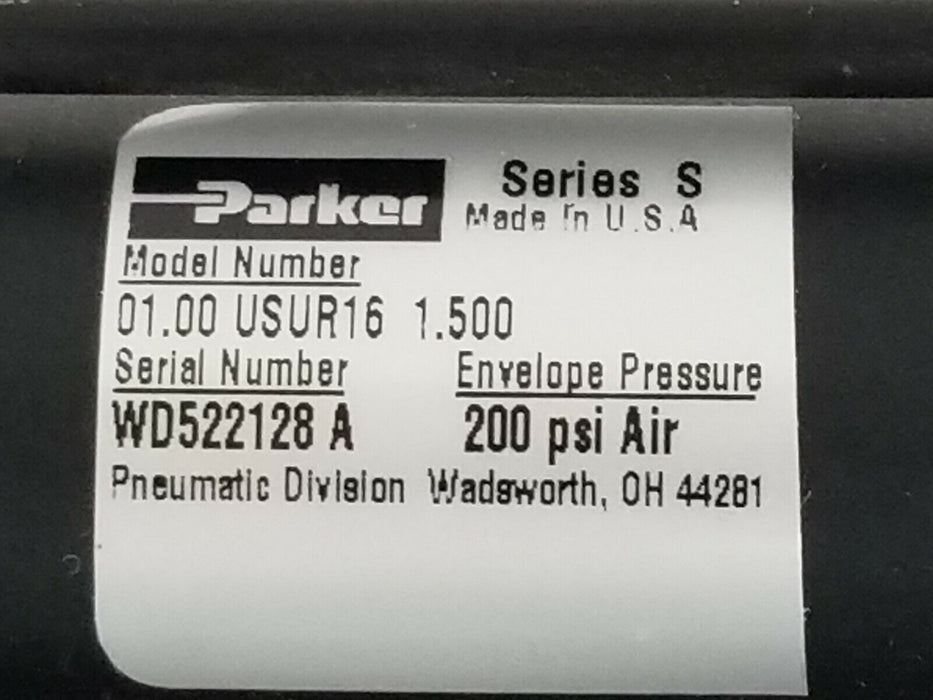 NEW PARKER 01.00 USUR16 1.500 CYLINDER SERIES S, 200 PSI AIR