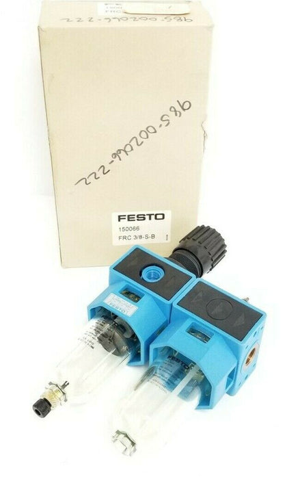 NIB FESTO FRC-C-3/8-S-B FILTER REGULATOR 3/4IN NPT 200PSI 140DEGREE F, 150066