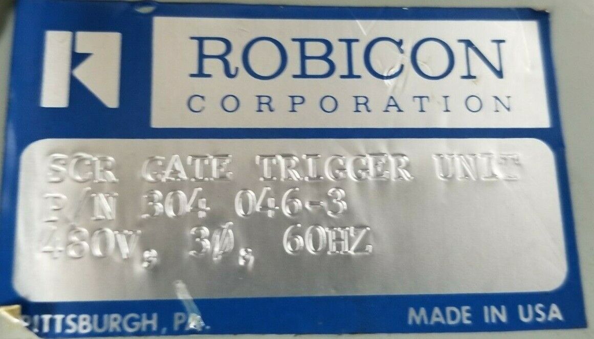 ROBICON CORP. 401-324 SCR POWER CONTROLLER 480V 25A W/ 304-046-3 SCR GATE TRIG.