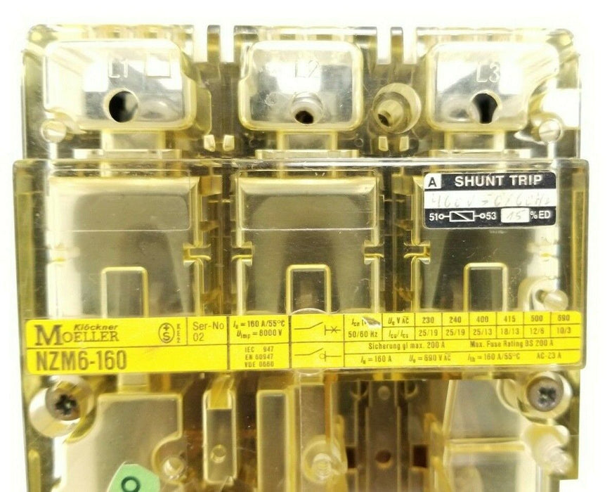 KLOCKNER MOELLER NZM6-160/ZM6-160 CIRCUIT BREAKER 3P 160A 220-660V