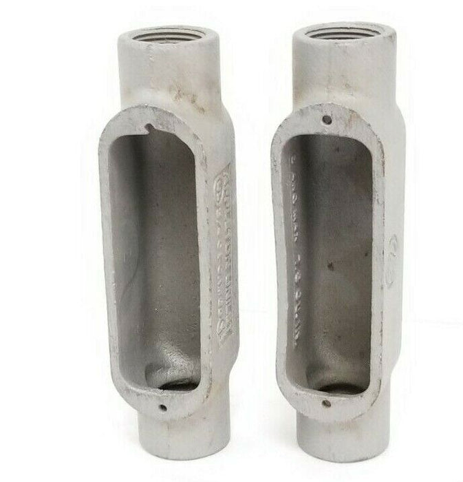 LOT OF 2 NEW APPLETON UNILET 3/4" FORM 35 ELBOW ENCLOSURES 6 AWG MAX, 7.5 CU IN