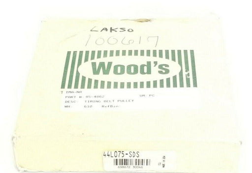 NIB WOOD'S 44L075-SDS TIMING BELT PULLEY 44L075SDS