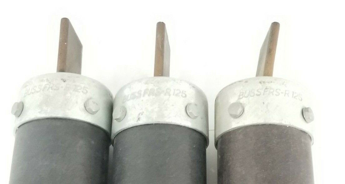 LOT OF 3 BUSSMANN FRS-R-125 FUSETRON DUAL-ELEMENT FUSES 600V, 125A, FRSR125