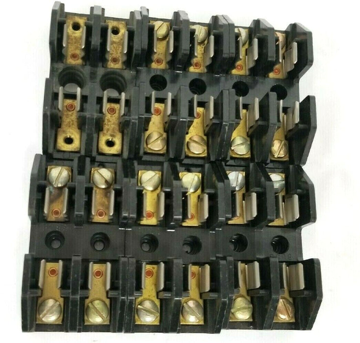 LOT OF 6 COOPER BUSSMANN 2808 FUSE HOLDERS 30A, 600V, 2-POLE