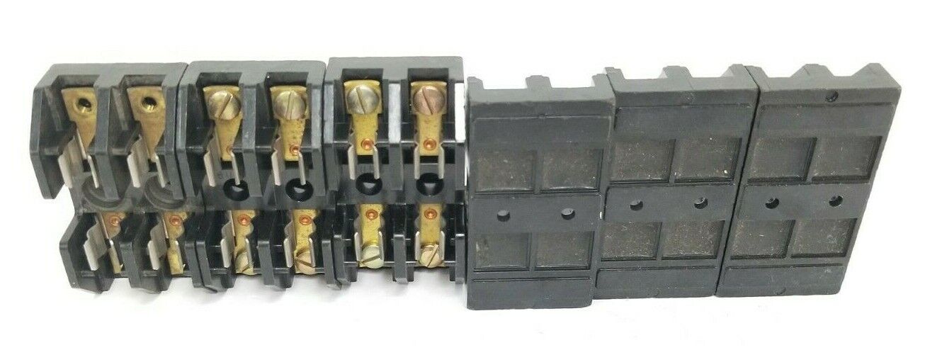 LOT OF 6 COOPER BUSSMANN 2808 FUSE HOLDERS 30A, 600V, 2-POLE