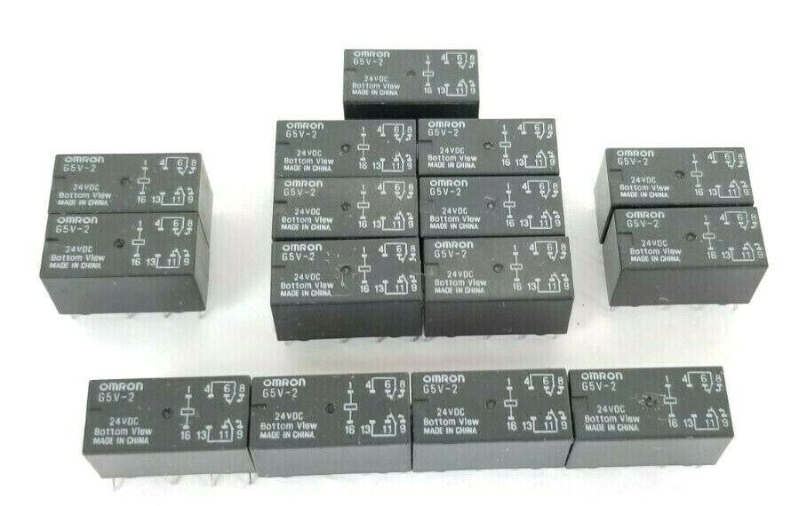 LOT OF 15 OMRON G5V224VDC RELAYS G5V-2 24VDC