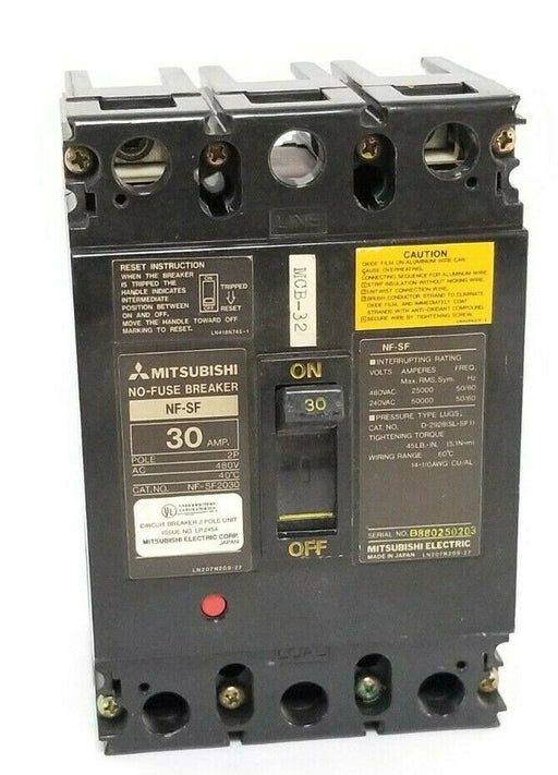 MITSUBISHI NF-SF2030 30 AMP CIRCUIT BREAKER NF-SF ISSUE NO. LX-1206