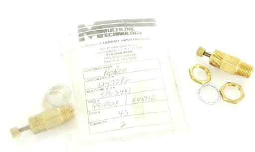 LOT OF 2 NEW MULTILINE TECHNOLOGY XV031A RELIEF VALVES 99-P328 3/8'' IN. THREAD