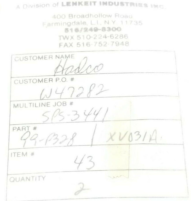 LOT OF 2 NEW MULTILINE TECHNOLOGY XV031A RELIEF VALVES 99-P328 3/8'' IN. THREAD